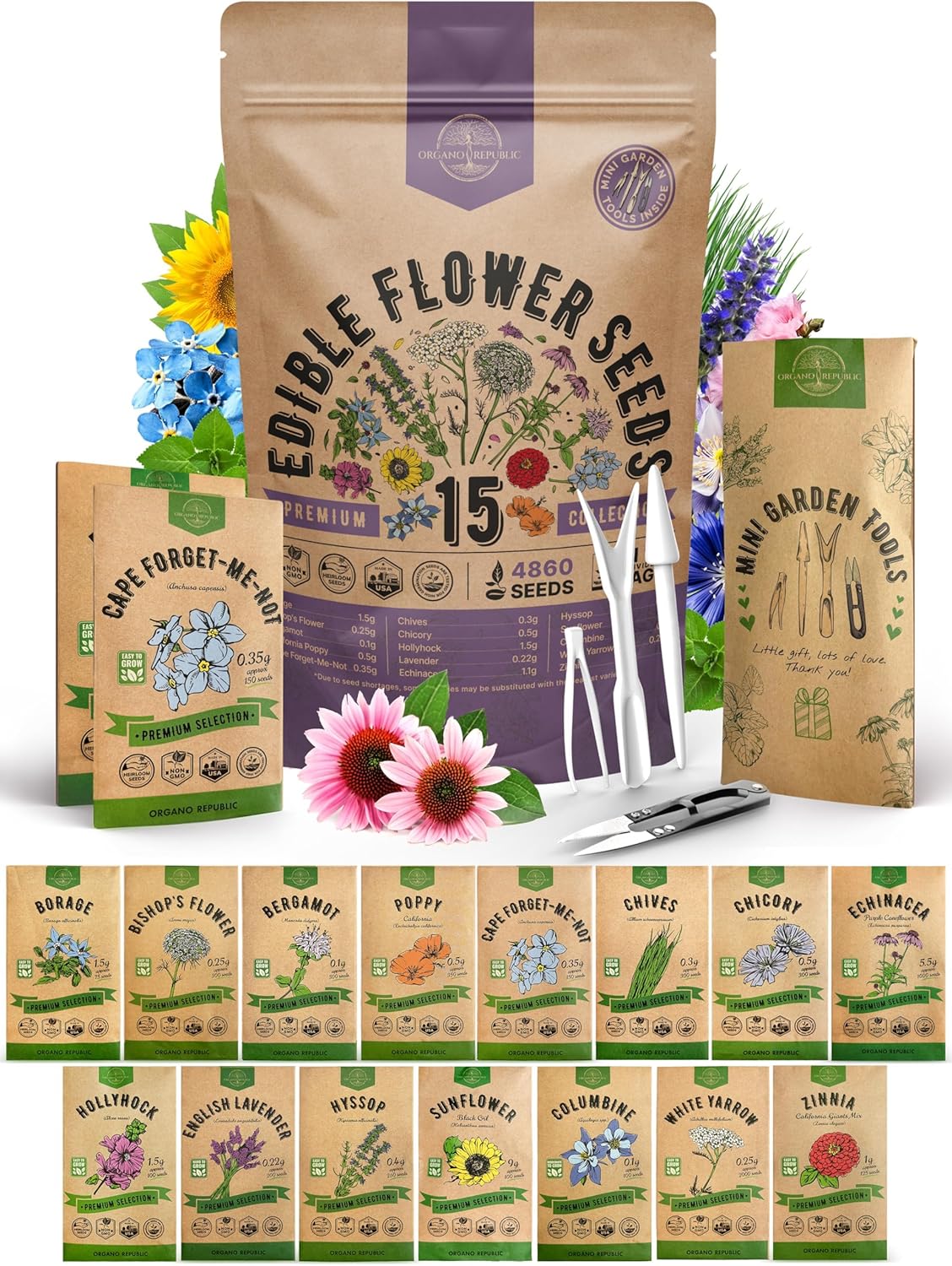 Edible flower seed collection
